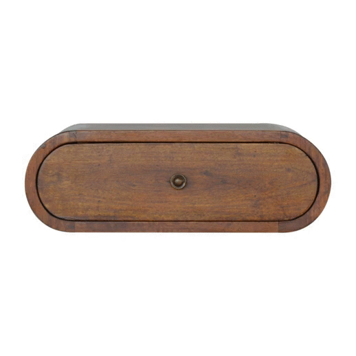 Szafka nocna z litego drewna mango – kasztanowa, 45 cm — model IN1288 - obrazek 10
