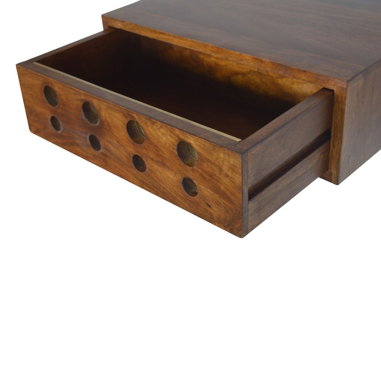 Szafka nocna Artisan IN1290 – lite drewno mango, wykończenie kasztanowe - obrazek 5