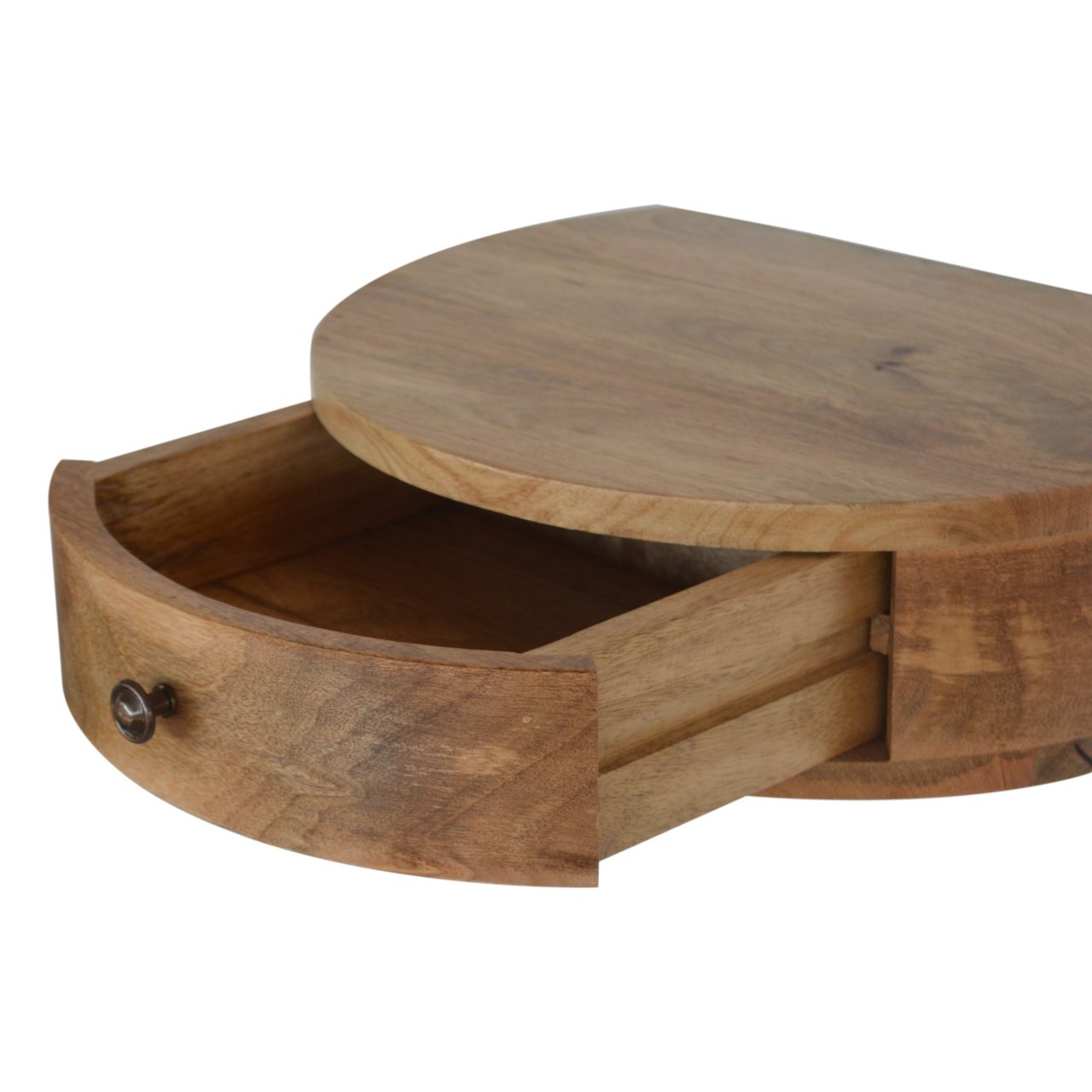 Szafka nocna z litego drewna mango – dębowa, 40 cm — model IN1296 - obrazek 5