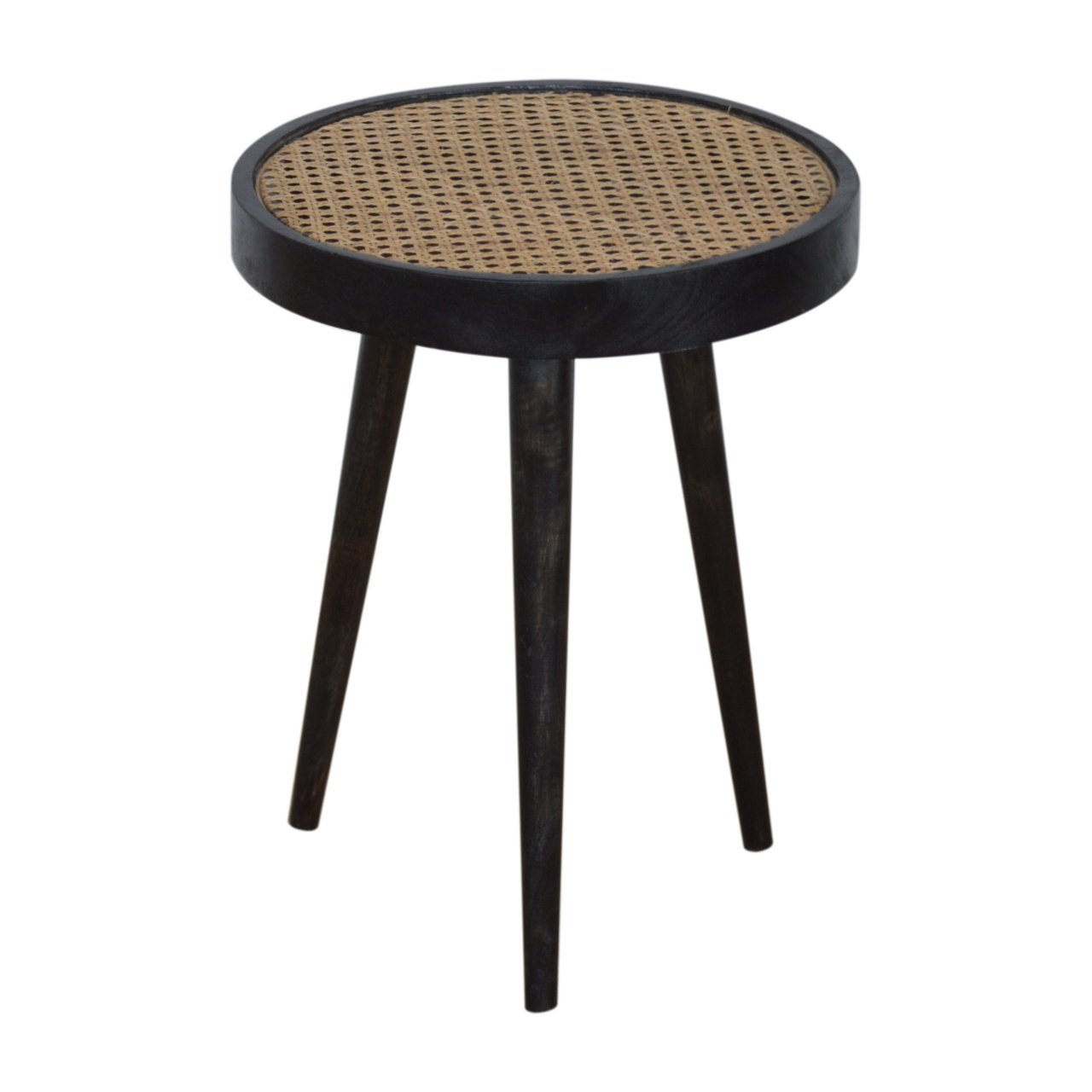 Stolik kawowy z litego drewna mango – czarny, 40 cm — model IN1324 - Image 2