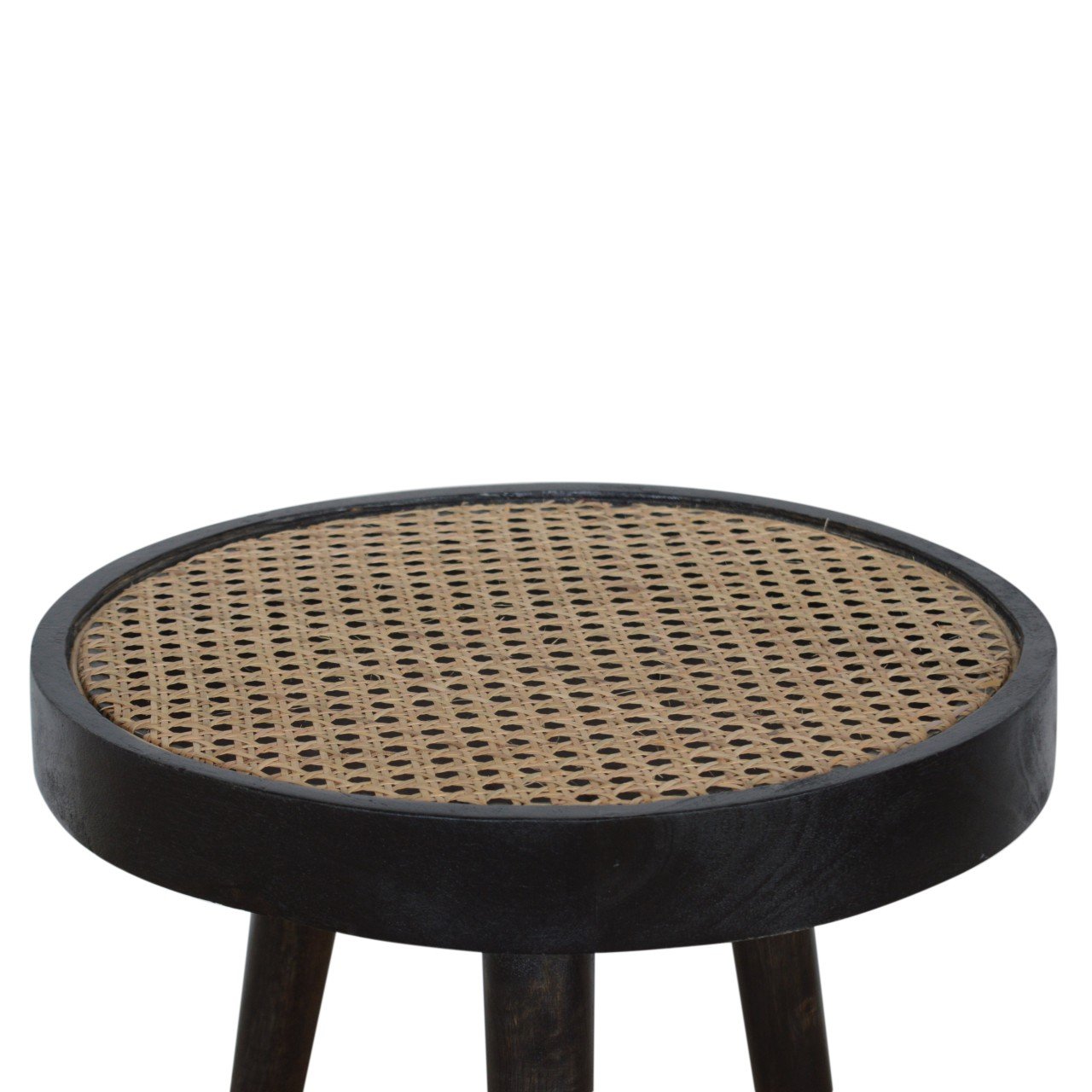 Stolik kawowy z litego drewna mango – czarny, 40 cm — model IN1324 - Image 3