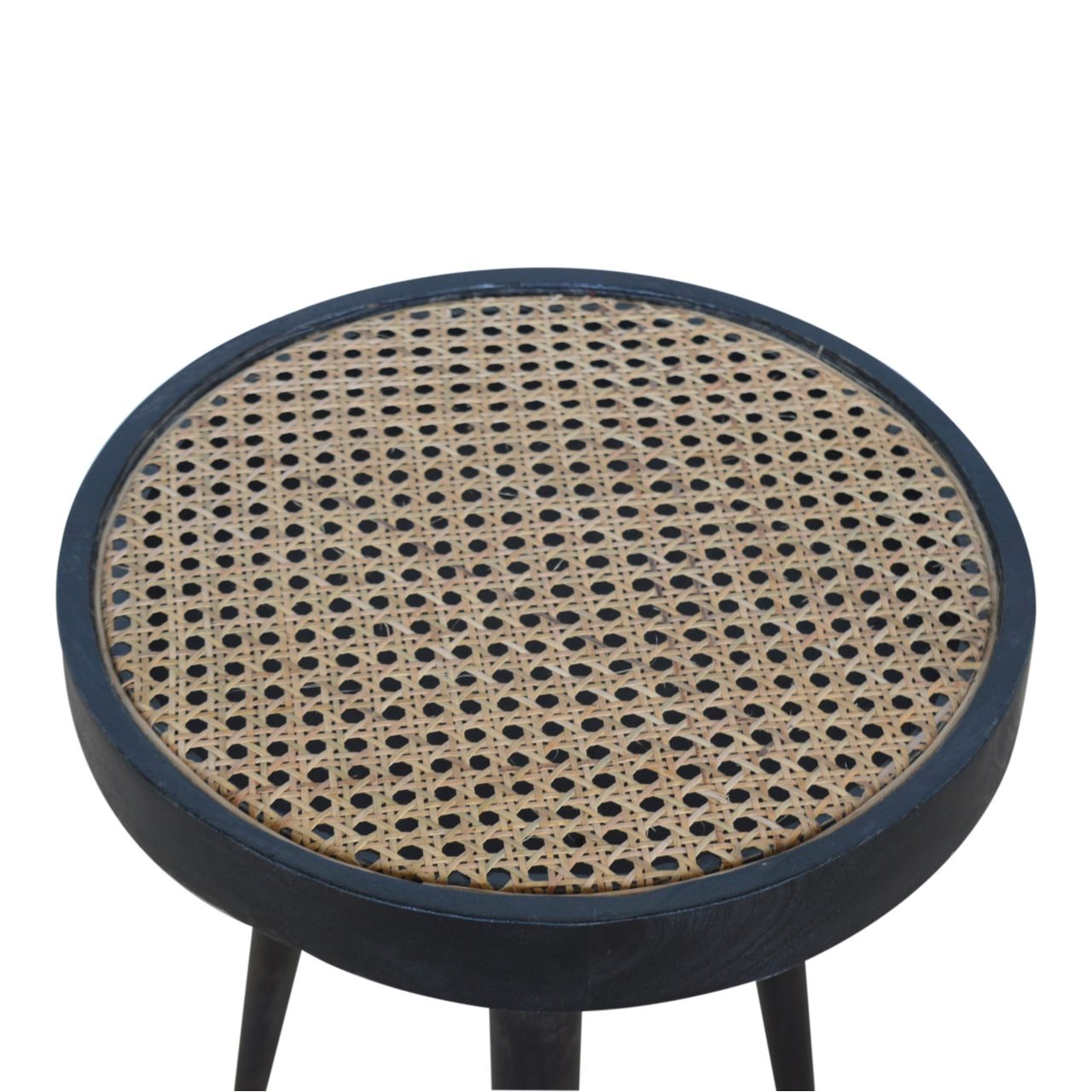 Stolik kawowy z litego drewna mango – czarny, 40 cm — model IN1324 - Image 5