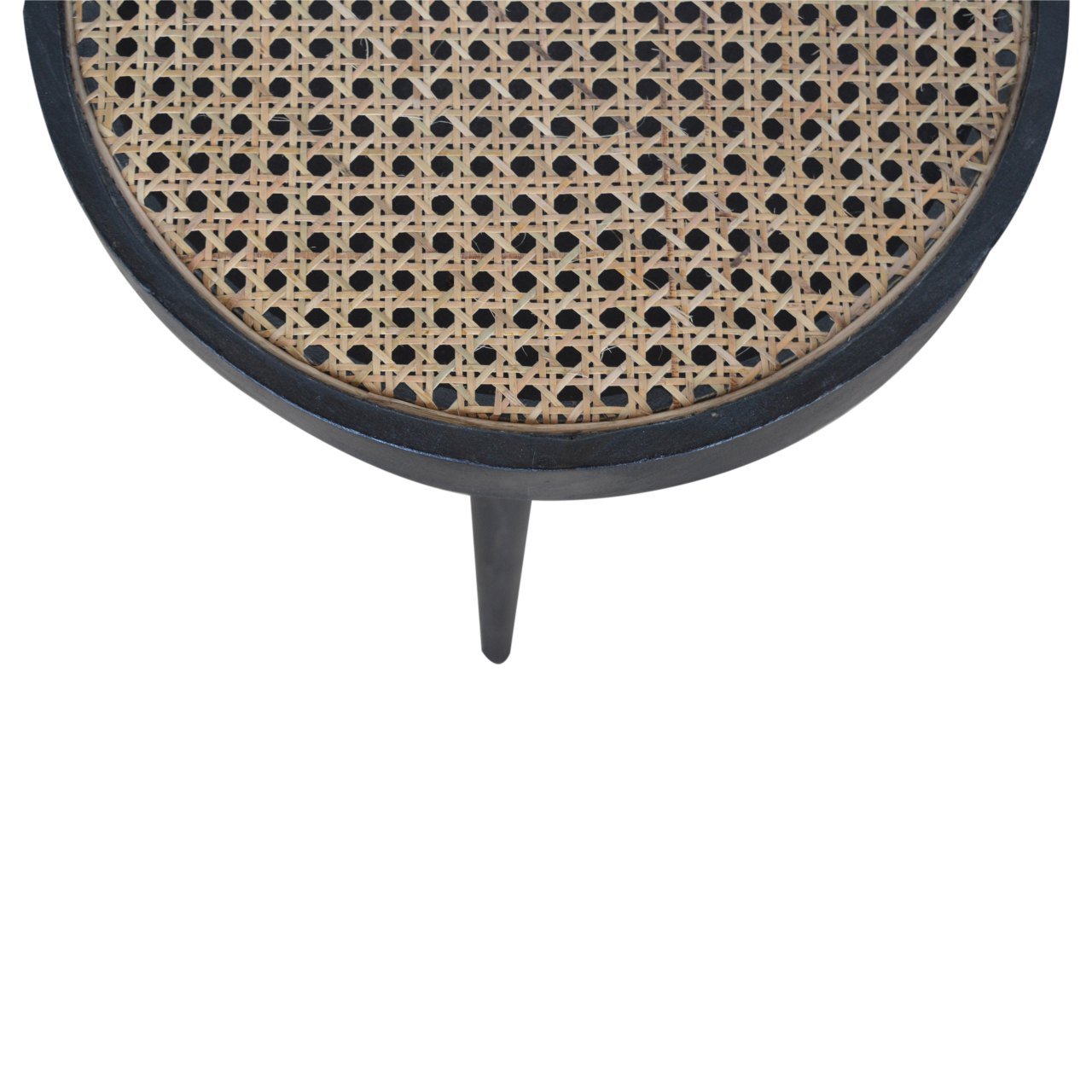 Stolik kawowy z litego drewna mango – czarny, 40 cm — model IN1324 - Image 6