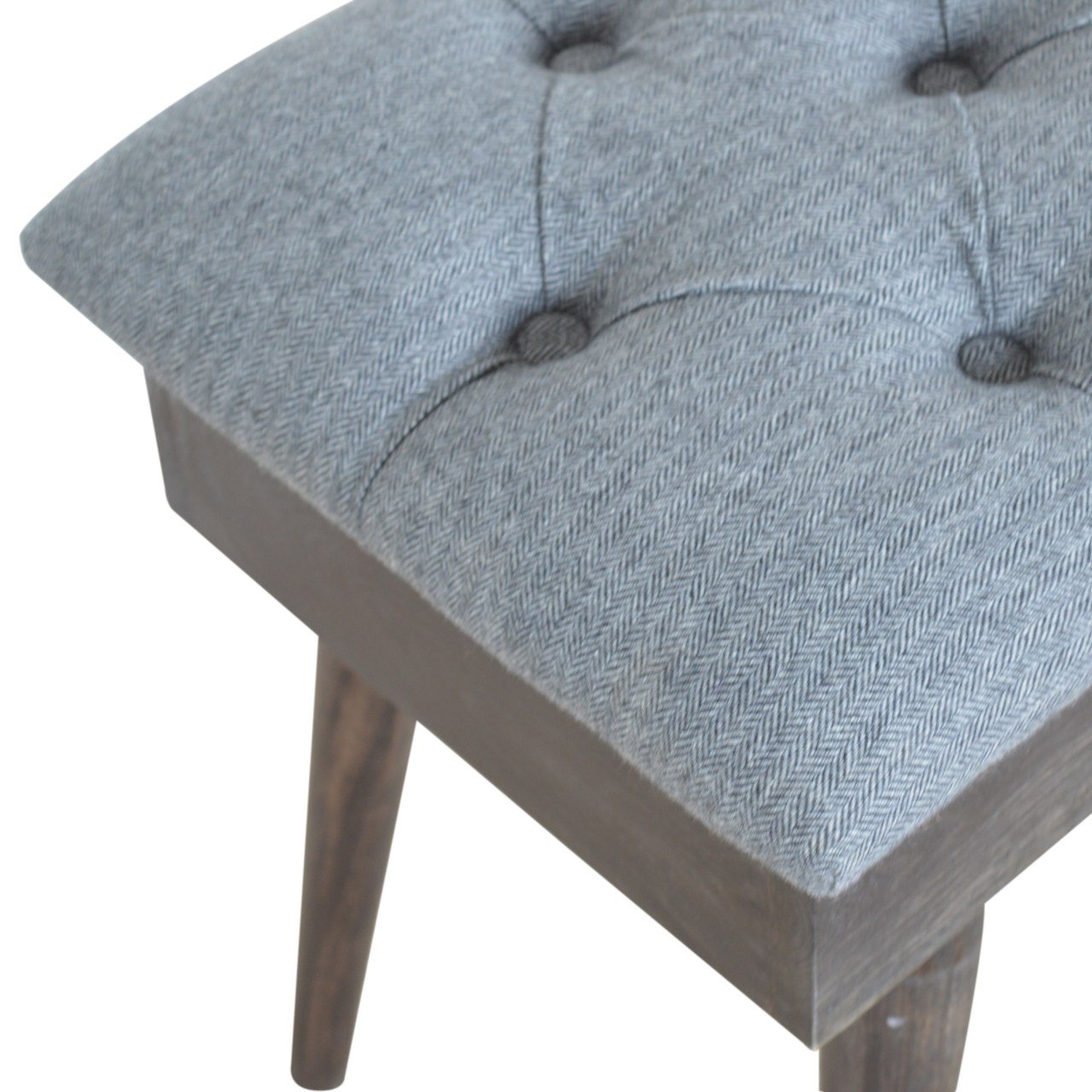 Ławka z litego drewna mango – czarna, 66 cm - Image 4