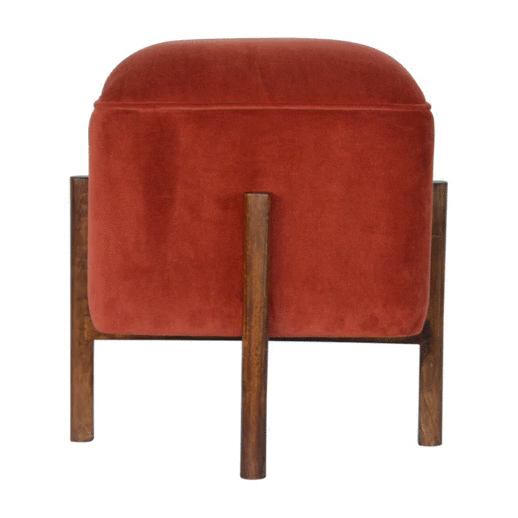 Pufa z drewna i bawełny – kasztanowa, 43 cm - Image 9