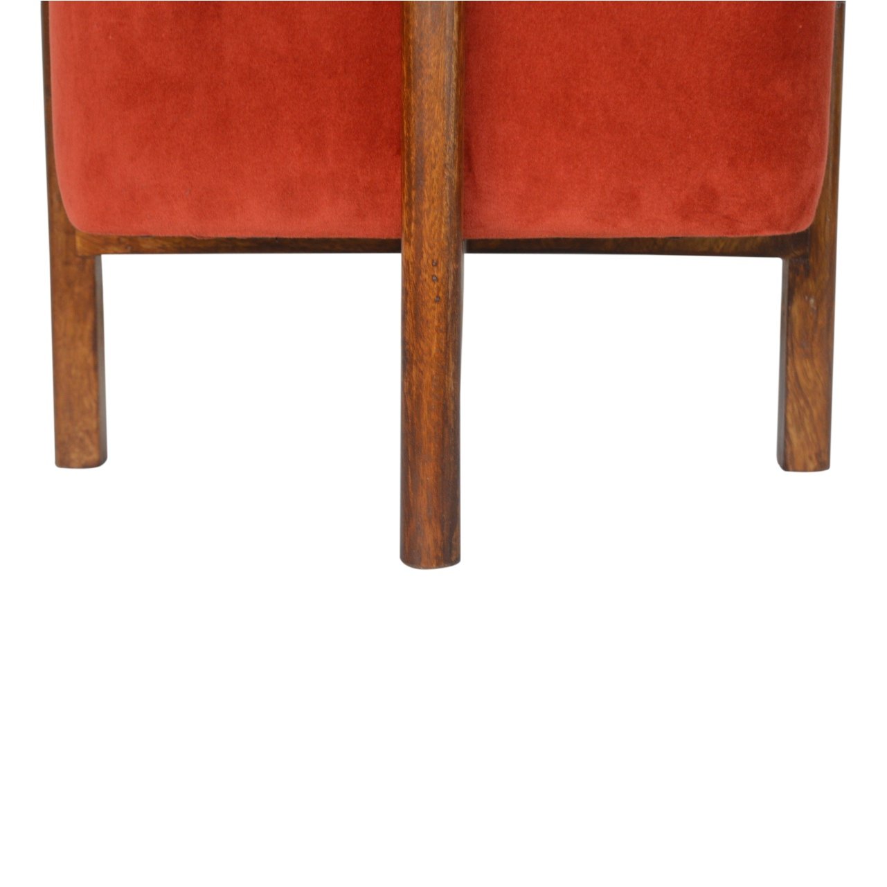 Pufa z drewna i bawełny – kasztanowa, 43 cm - Image 3