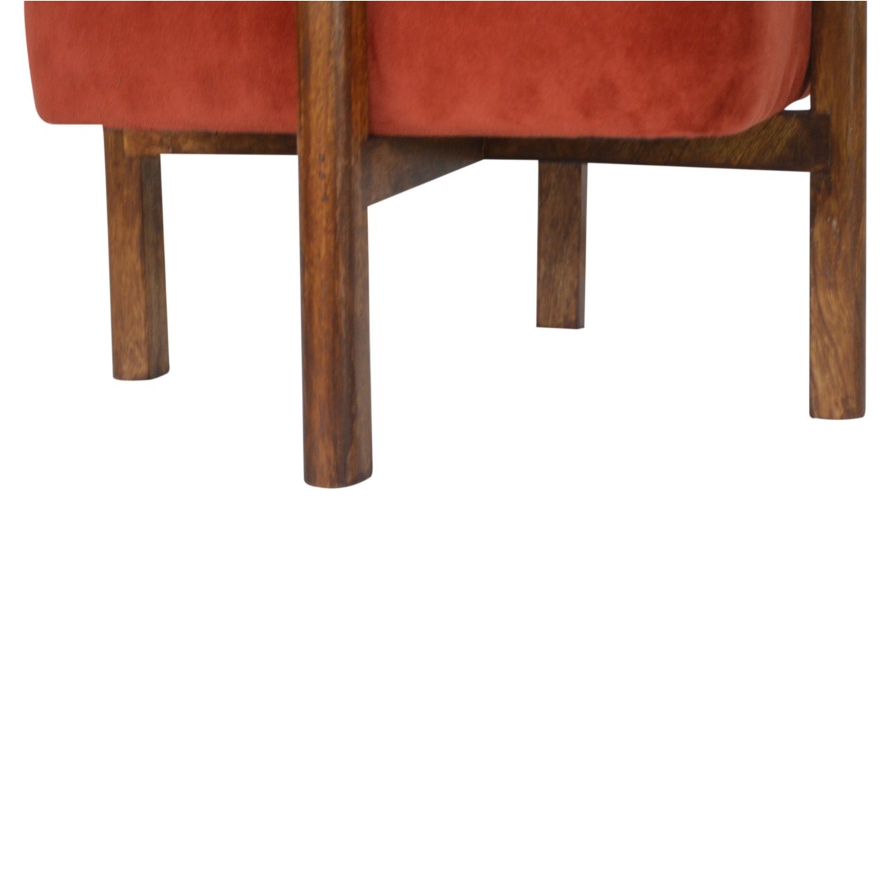 Pufa z drewna i bawełny – kasztanowa, 43 cm