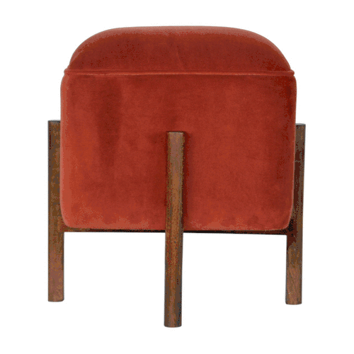Pufa z drewna i bawełny – kasztanowa, 43 cm - Image 8