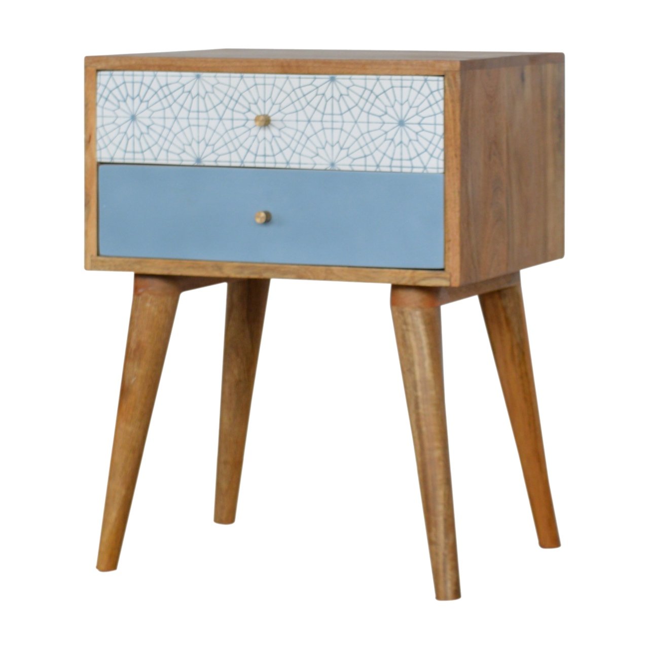 Szafka nocna z litego drewna mango – jasna, 45 cm — model IN1381 - Image 2