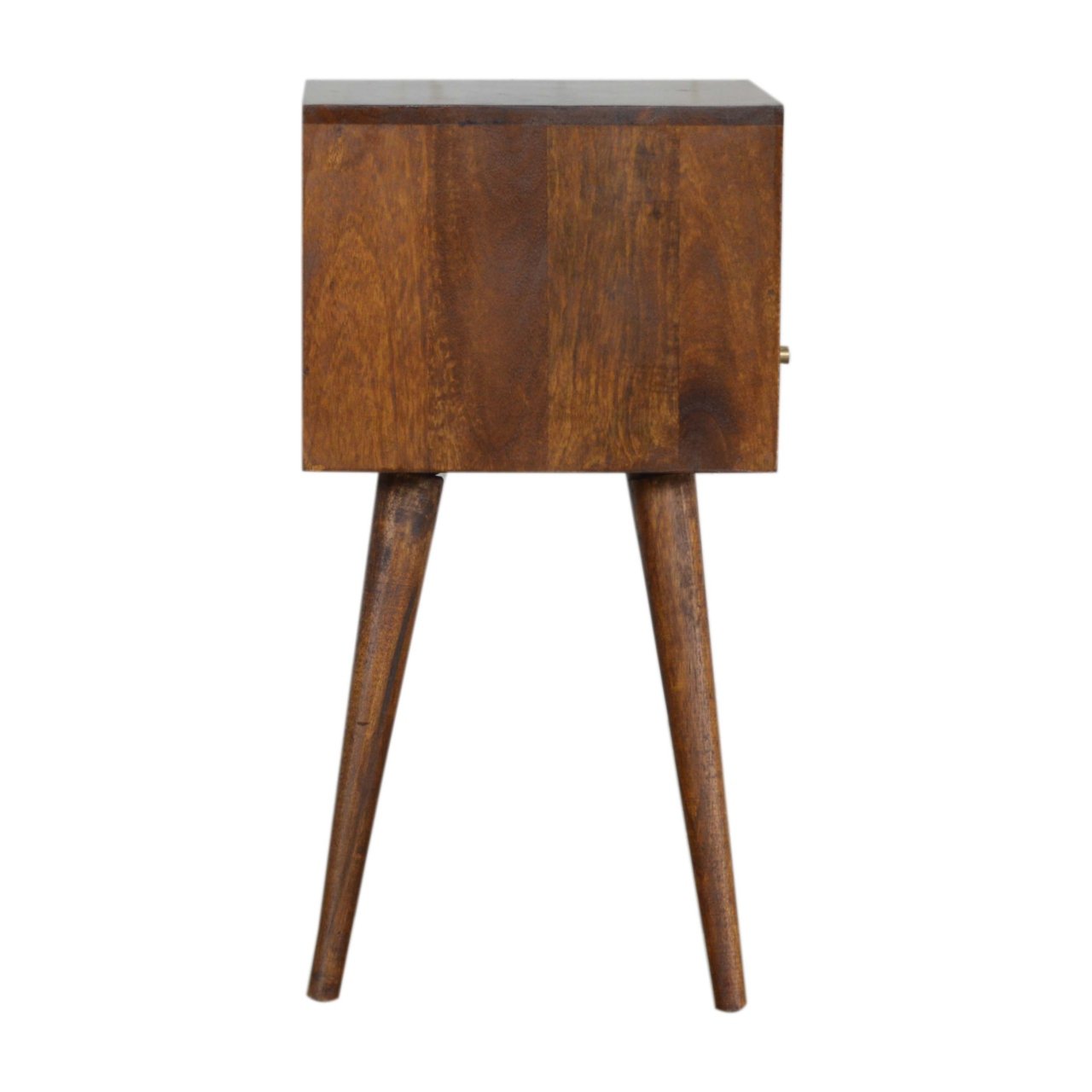 Szafka nocna z litego drewna mango – kasztanowa, 30 cm — model IN1395 - obrazek 8