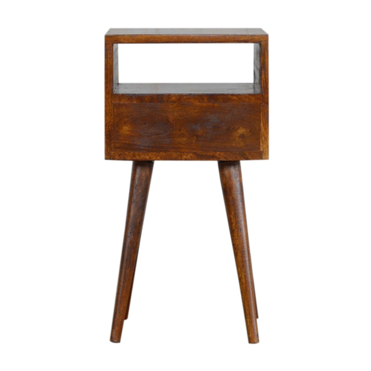 Szafka nocna z litego drewna mango – kasztanowa, 30 cm — model IN1395 - obrazek 9