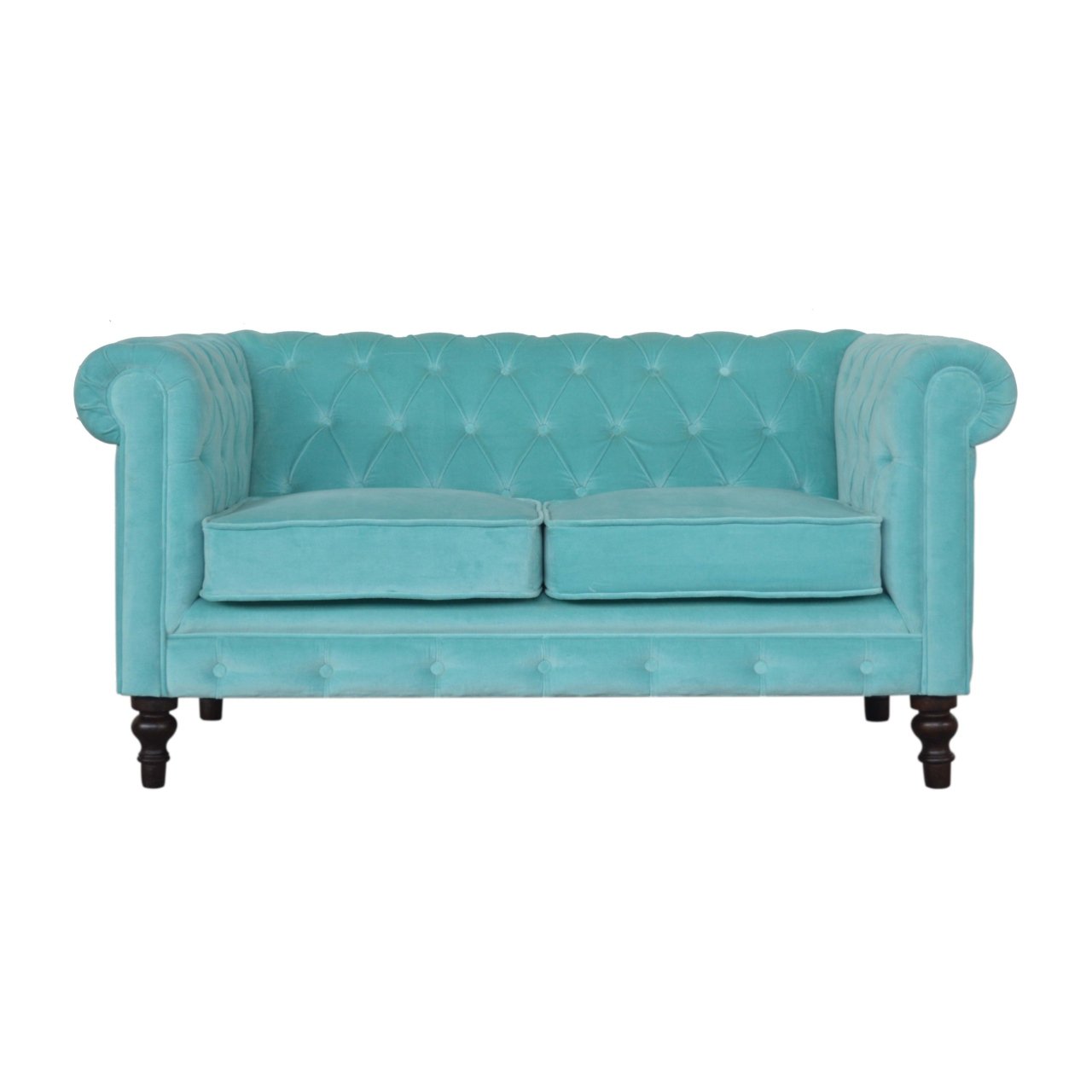 Sofa z litego drewna mango – orzechowa, 150 cm — model IN1408