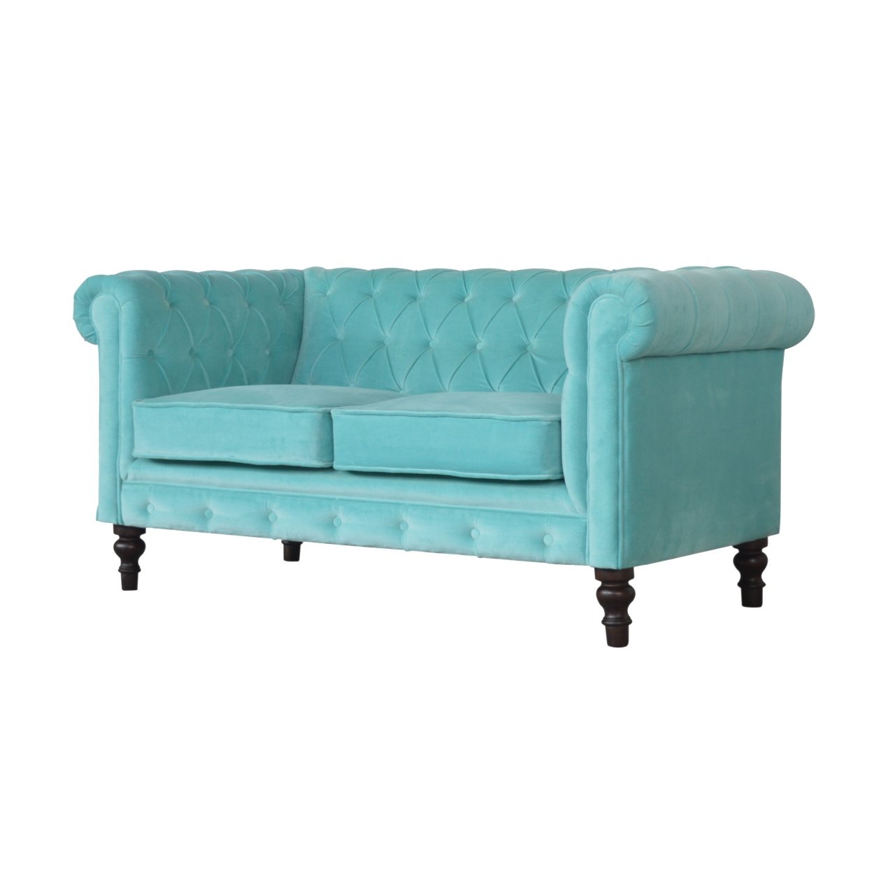 Sofa z litego drewna mango – orzechowa, 150 cm — model IN1408 - obrazek 2