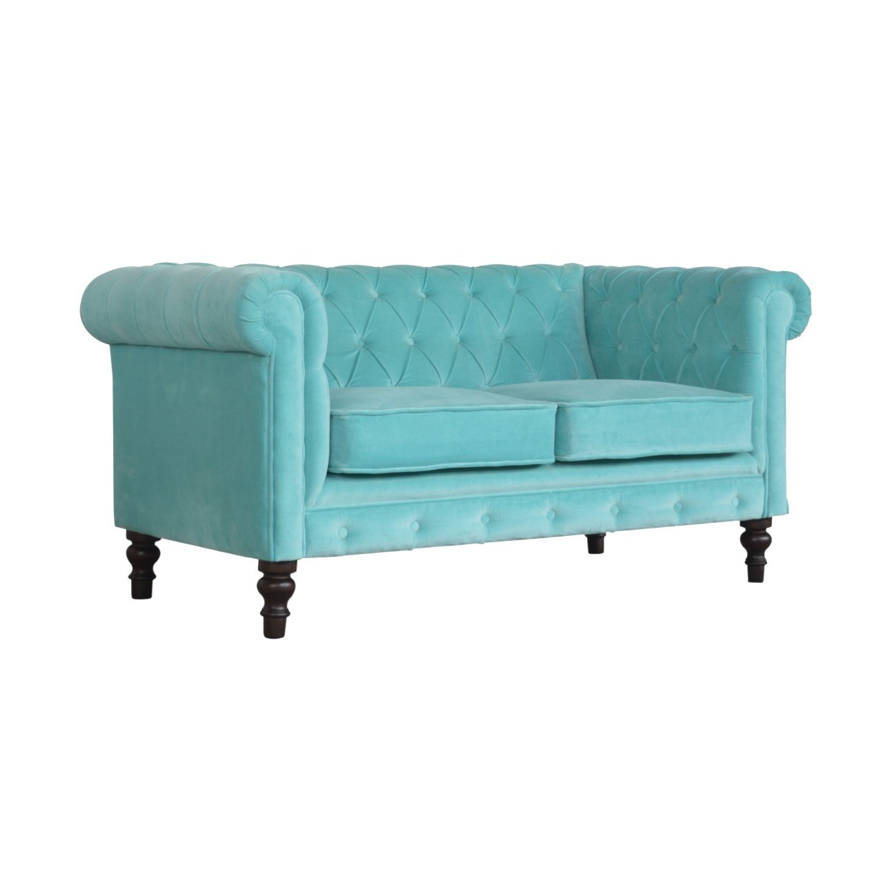 Sofa z litego drewna mango – orzechowa, 150 cm — model IN1408 - obrazek 3