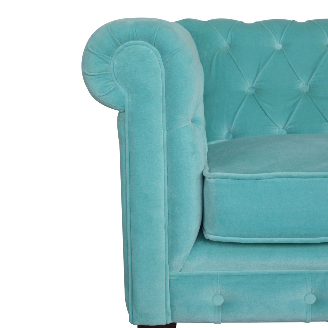 Sofa z litego drewna mango – orzechowa, 150 cm — model IN1408 - obrazek 6