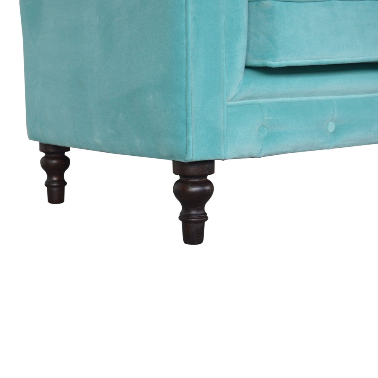 Sofa z litego drewna mango – orzechowa, 150 cm — model IN1408 - obrazek 7