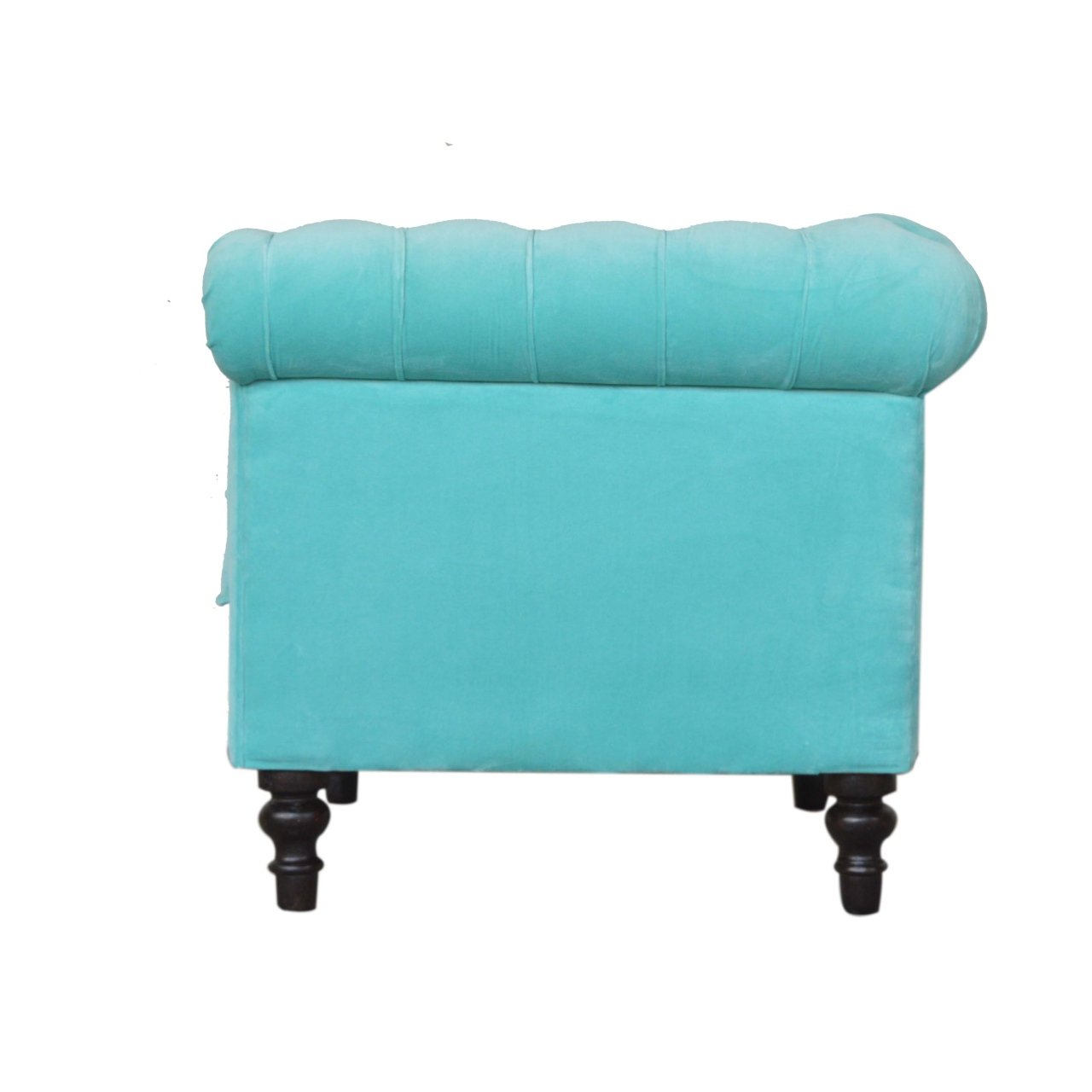 Fotel Chesterfield z weluru – aqua, 90 cm - obrazek 8