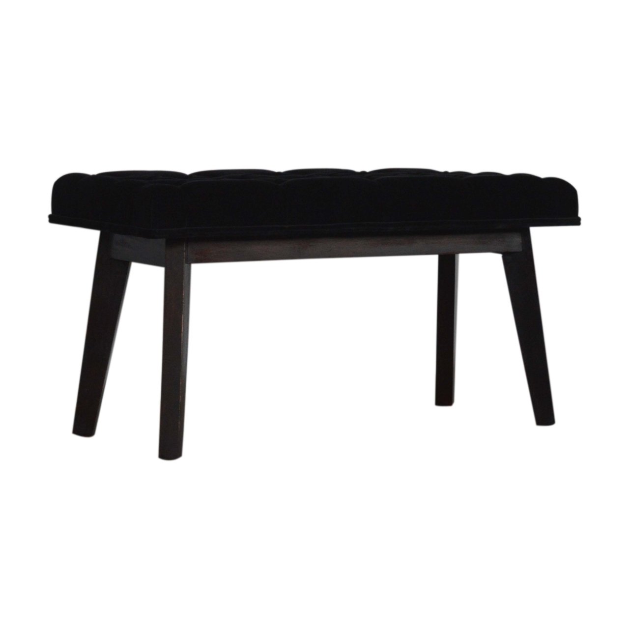 Ławka z litego drewna mango – orzechowa, 100 cm