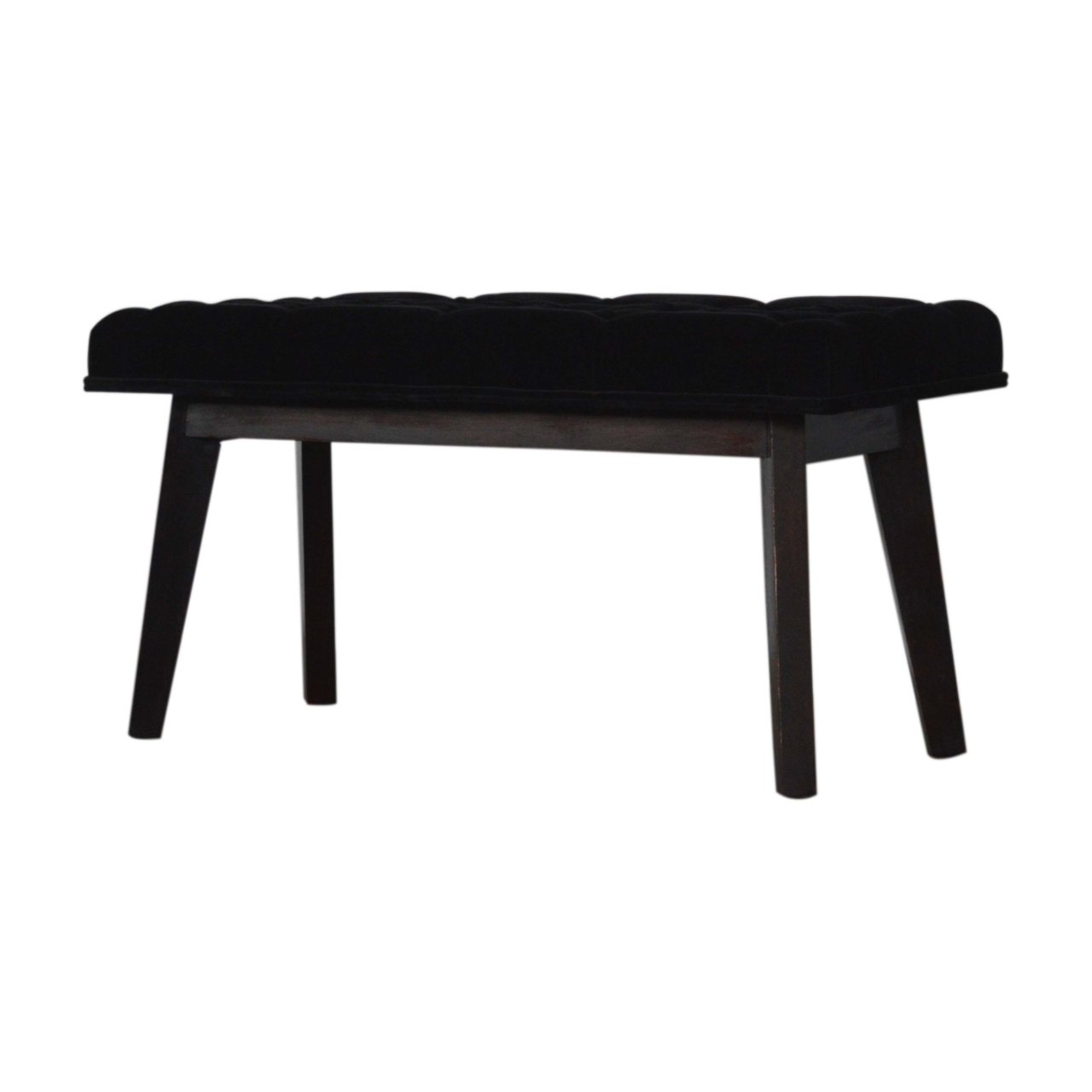 Ławka z litego drewna mango – orzechowa, 100 cm - obrazek 2