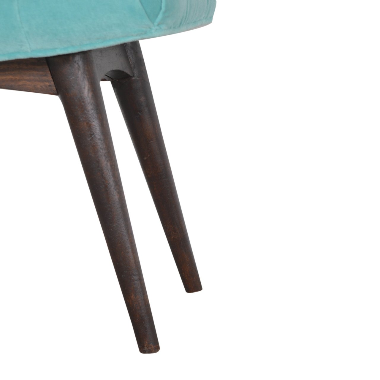 Ławka z litego drewna mango – orzechowa, 63 cm — model IN1447 - obrazek 8