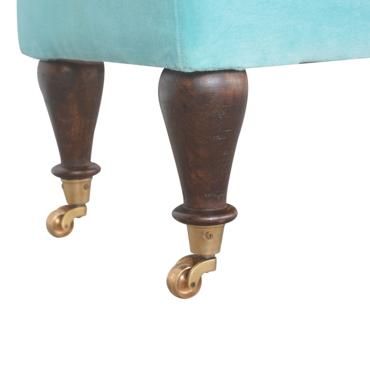 Ławka z drewna i bawełny – orzechowa, 120 cm — model IN1452 - Image 7