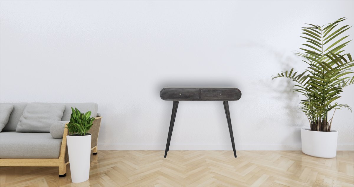 Stół z litego drewna mango – czarny, 90 cm - obrazek 10