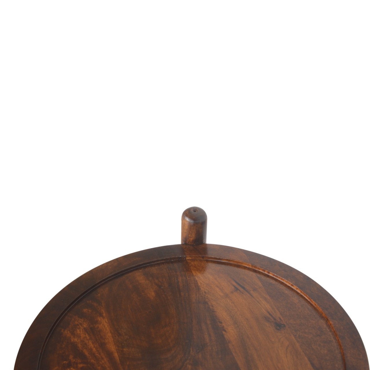 Stolik z tacą z litego drewna mango – kasztanowy, 45 cm - obrazek 6