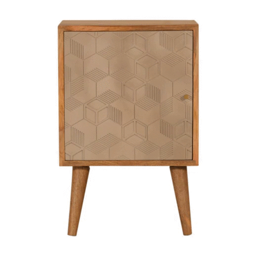 Szafka nocna z litego drewna mango – 40 cm — model IN1471 - obrazek 9