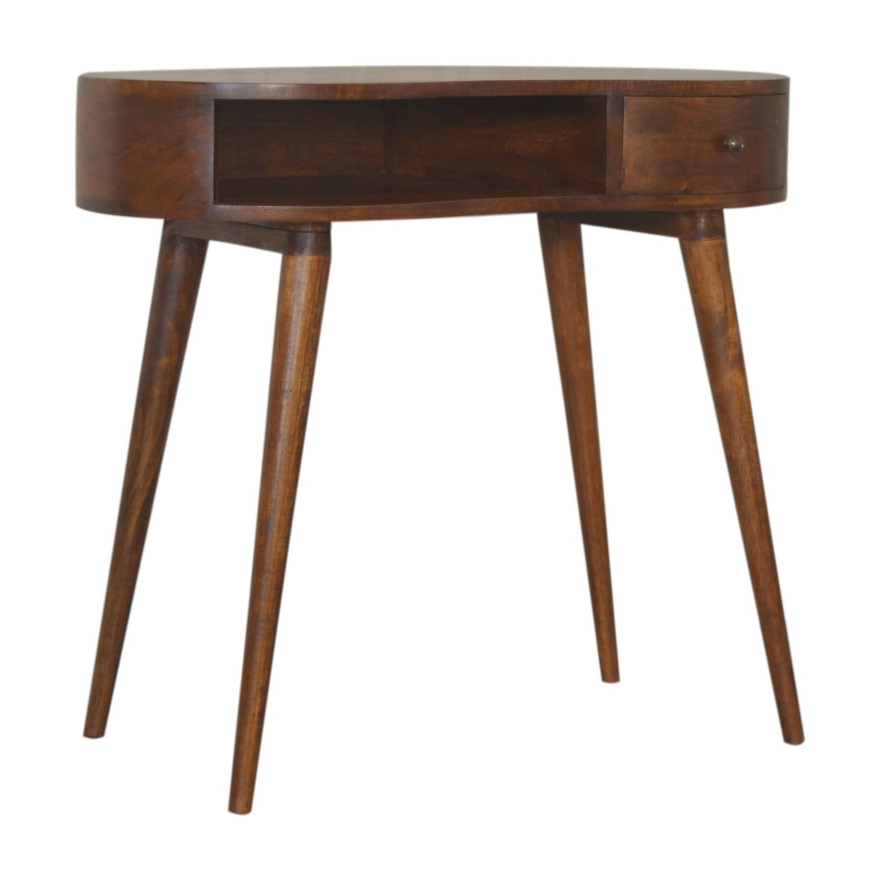 Biurko z litego drewna mango – kasztanowe, 90 cm — model IN1489