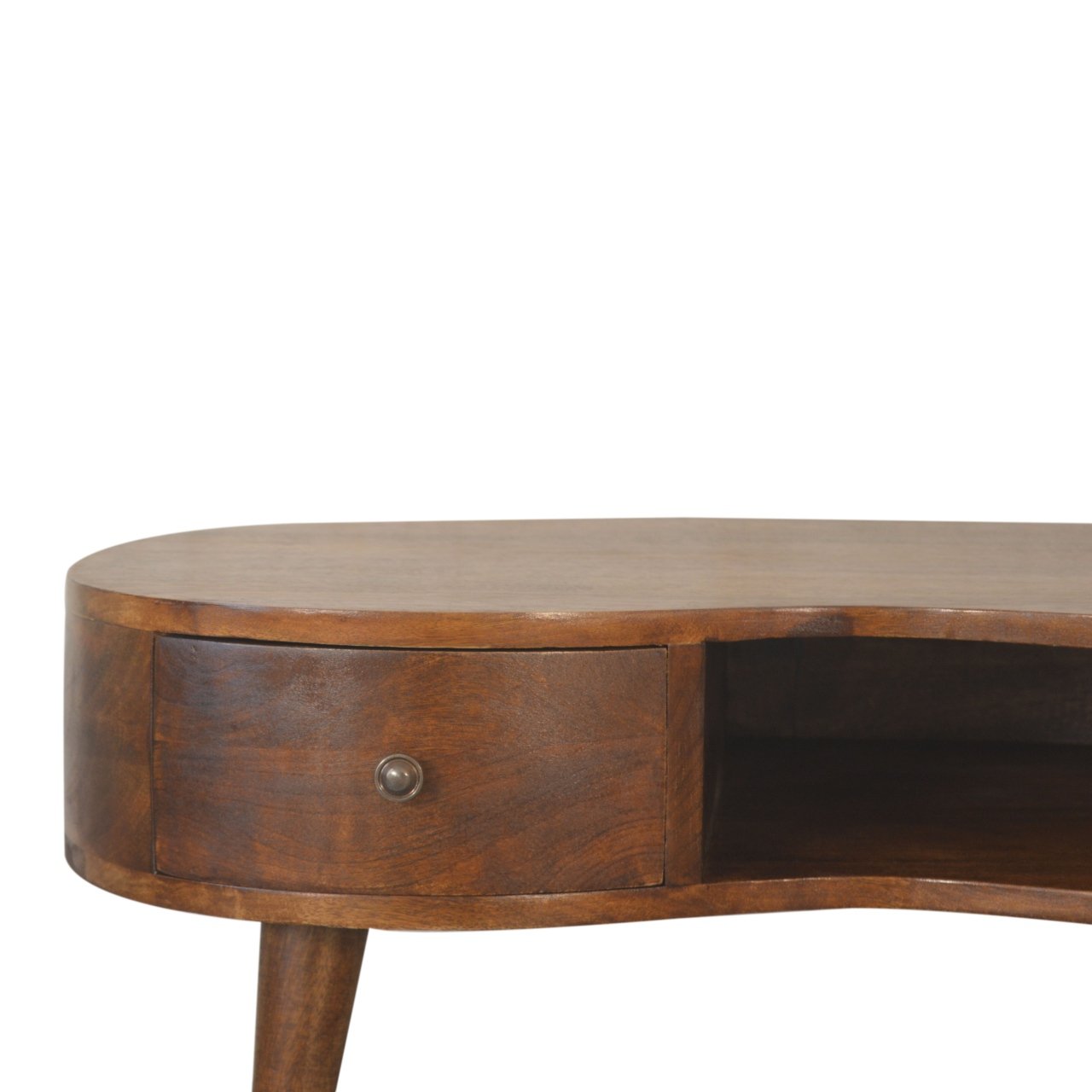Stolik kawowy z litego drewna mango – kasztanowy, 80 cm — model IN1490 - obrazek 3
