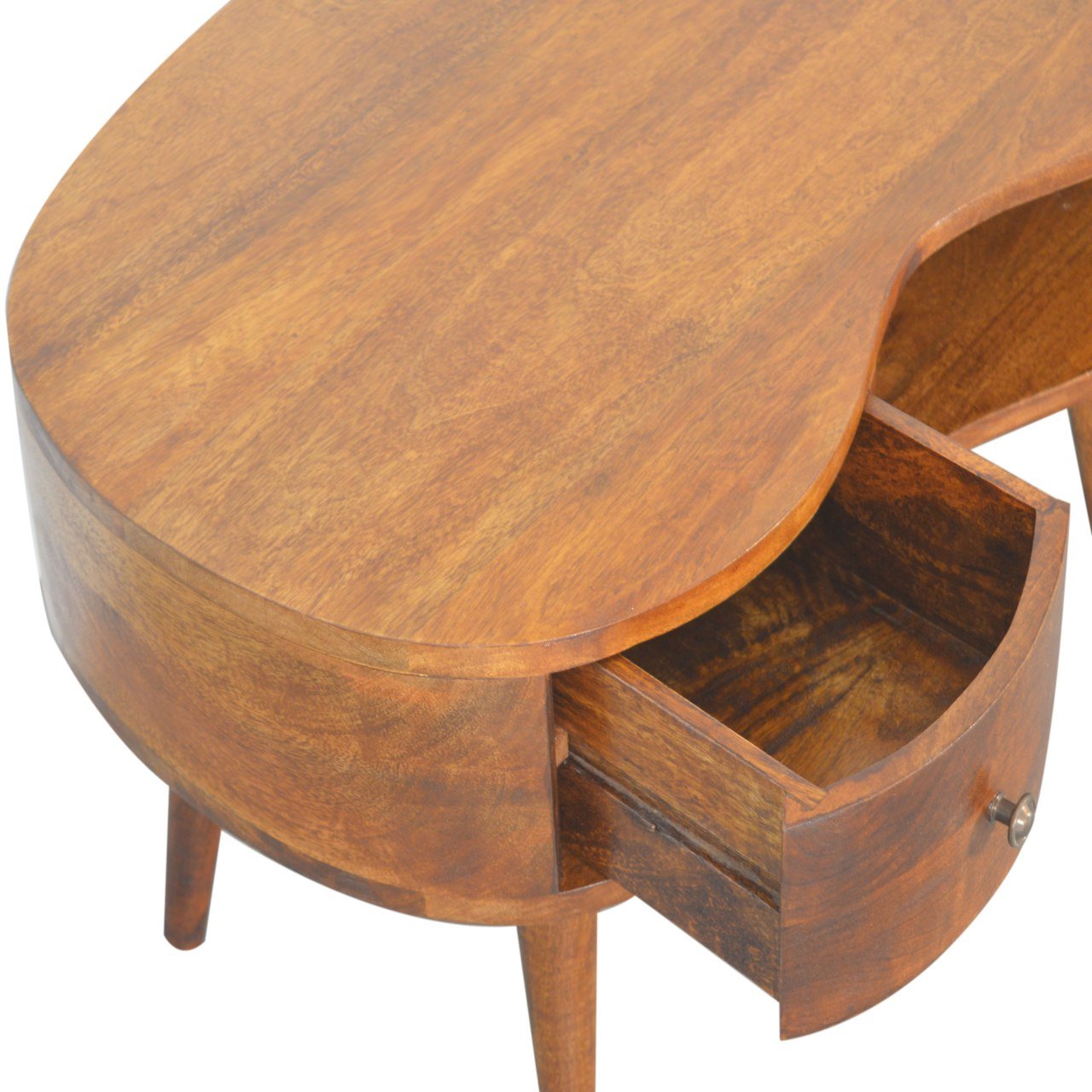 Stolik kawowy z litego drewna mango – kasztanowy, 80 cm — model IN1490 - obrazek 4