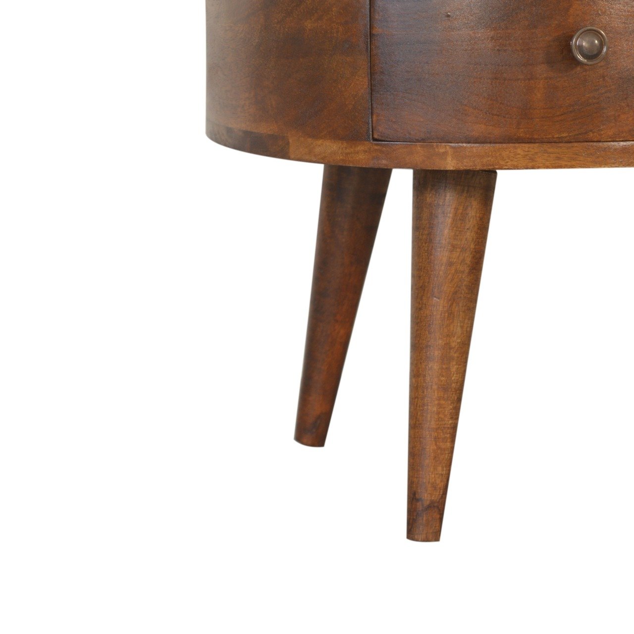 Stolik kawowy z litego drewna mango – kasztanowy, 80 cm — model IN1490 - obrazek 6