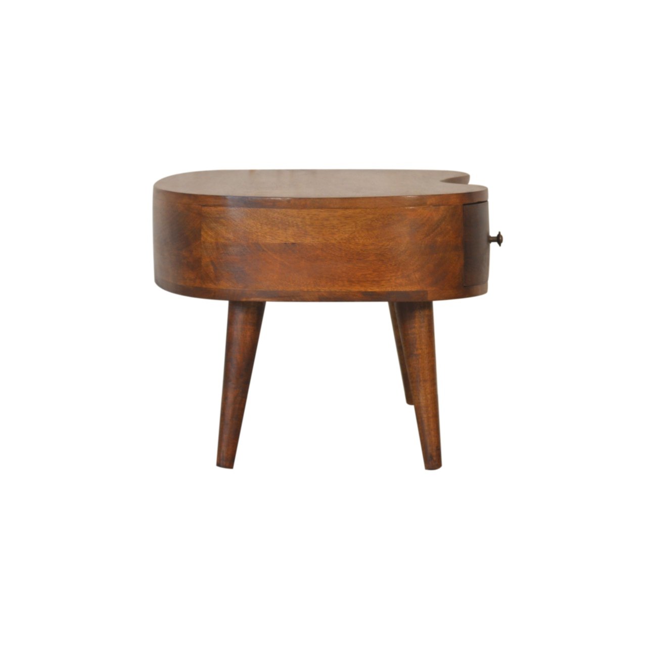Stolik kawowy z litego drewna mango – kasztanowy, 80 cm — model IN1490 - obrazek 7
