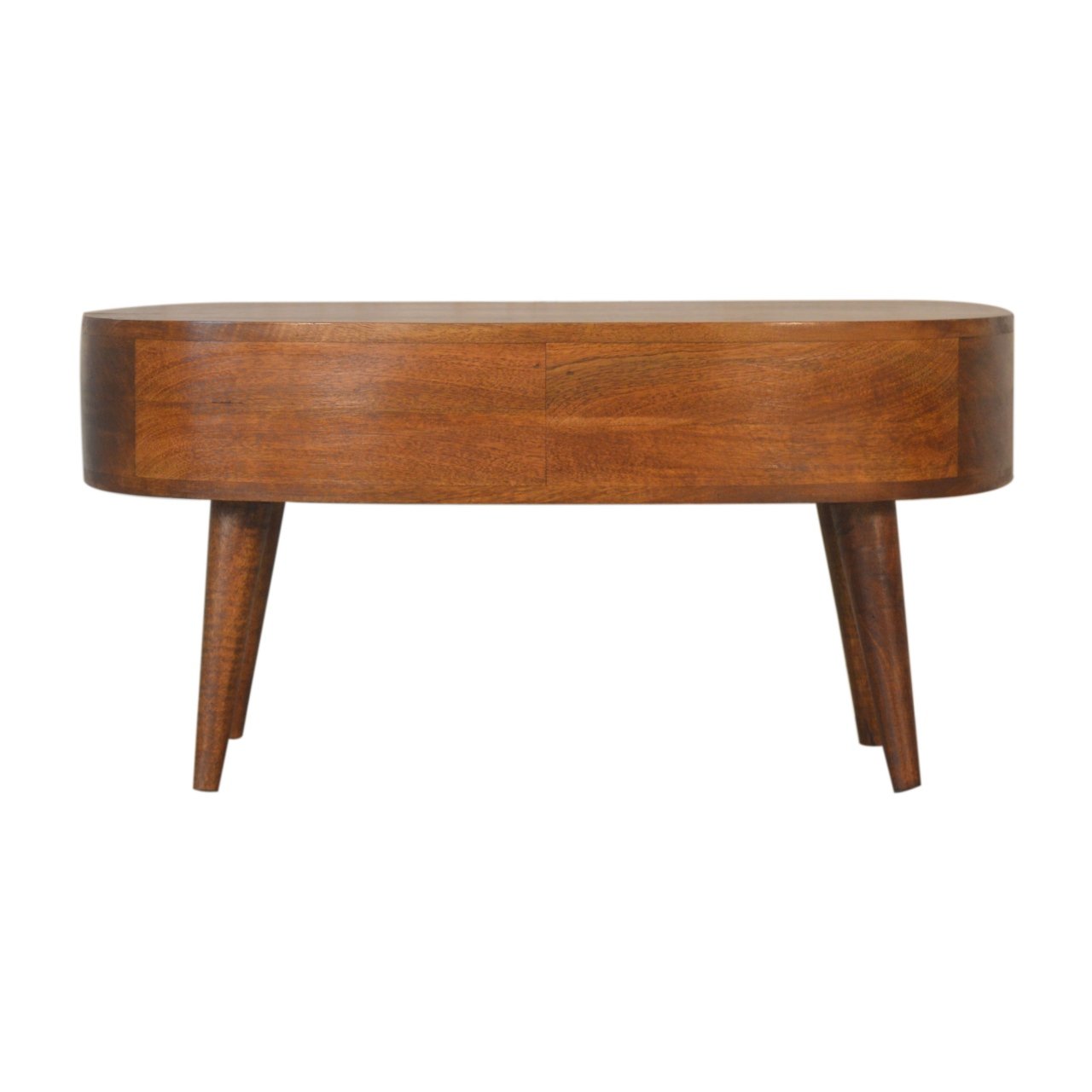 Stolik kawowy z litego drewna mango – kasztanowy, 80 cm — model IN1490 - obrazek 8