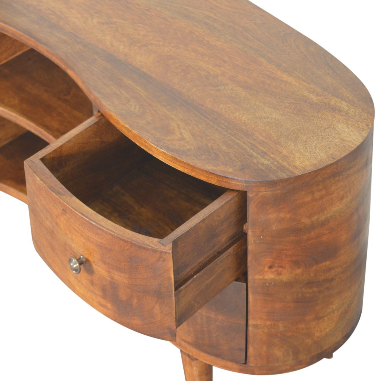Szafka RTV z litego drewna mango – kasztanowa, 110 cm — model IN1491 - obrazek 5