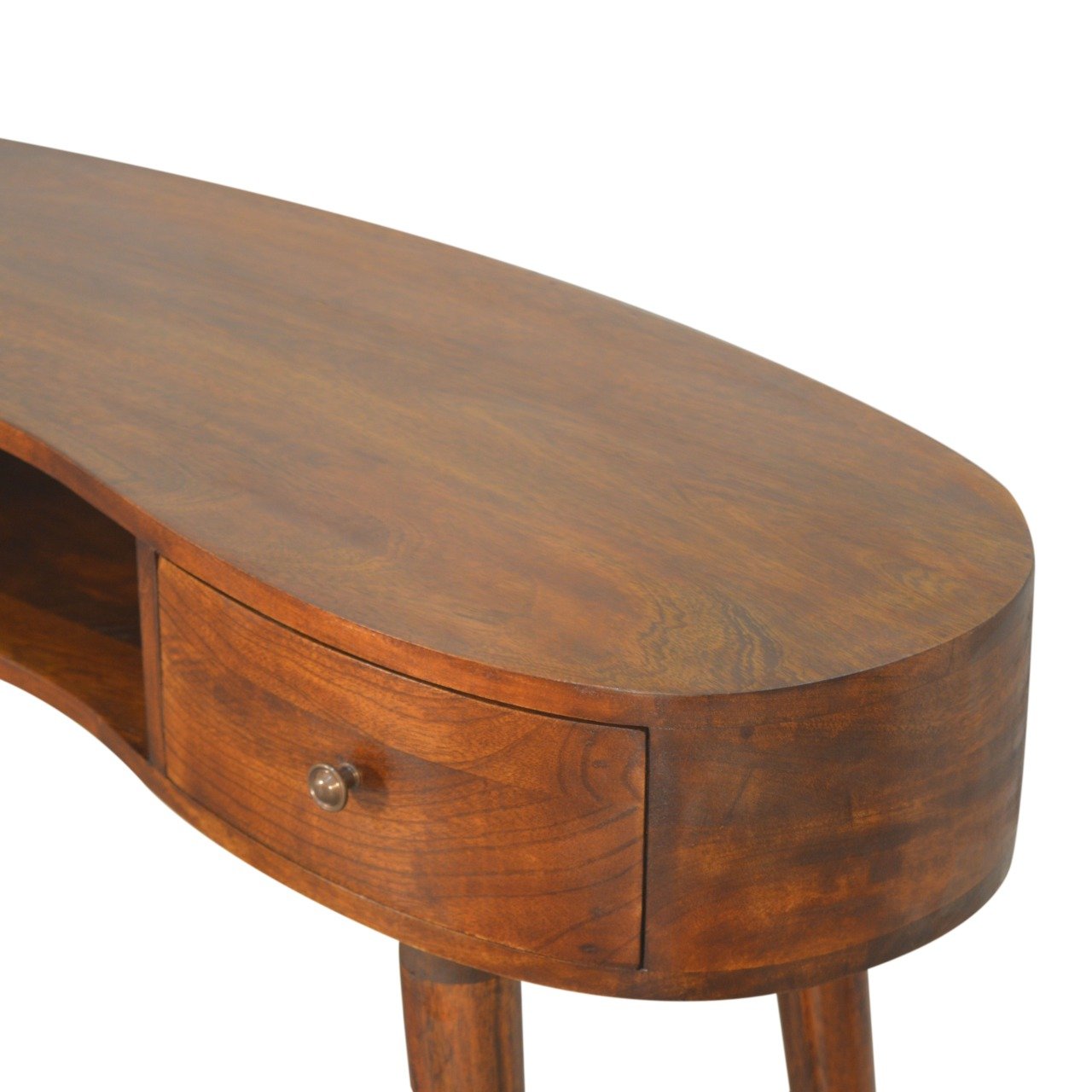 Biurko z litego drewna mango – kasztanowe, 110 cm - obrazek 4