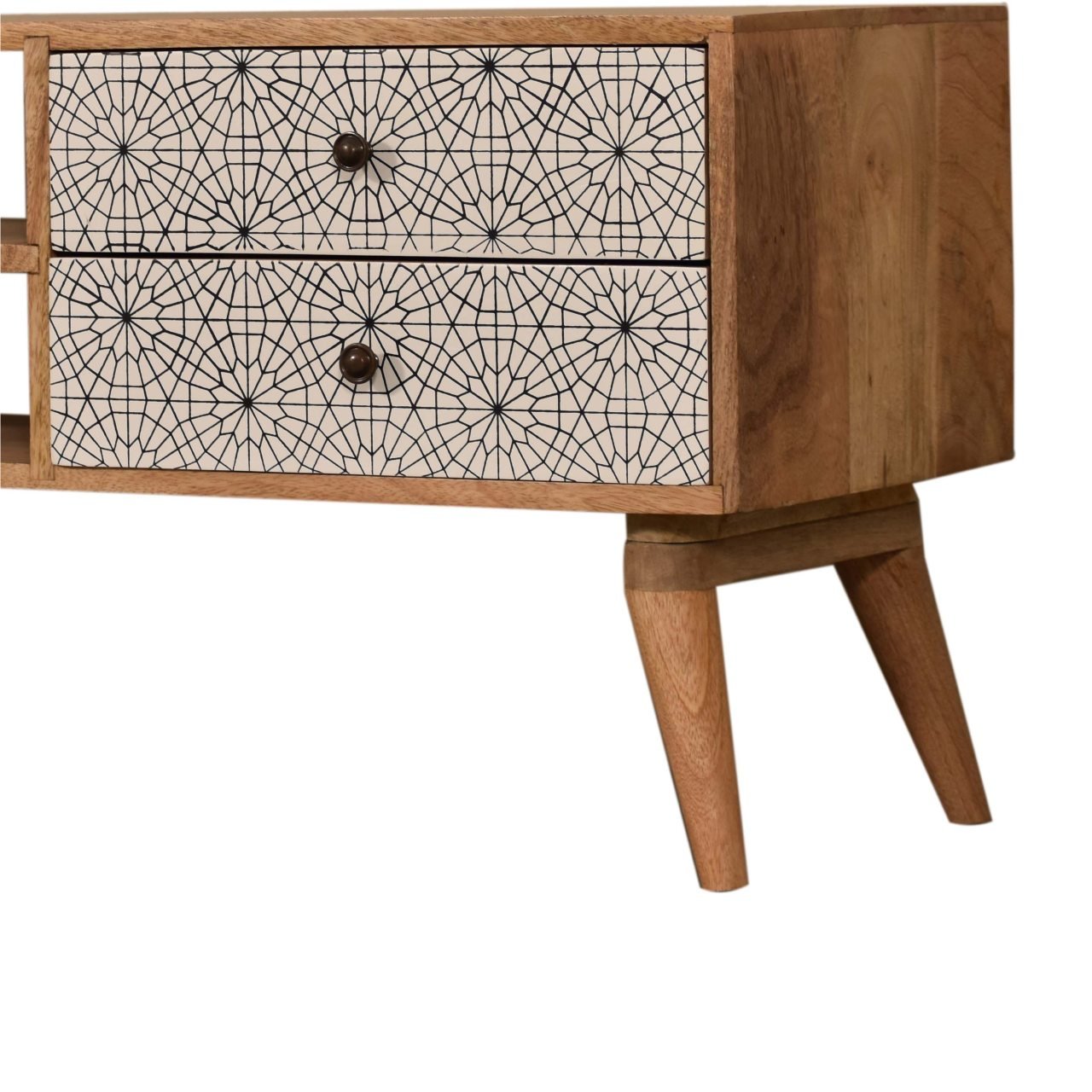 Szafka RTV Artisan IN1508 – lite drewno mango, wykończenie czarne - Image 2