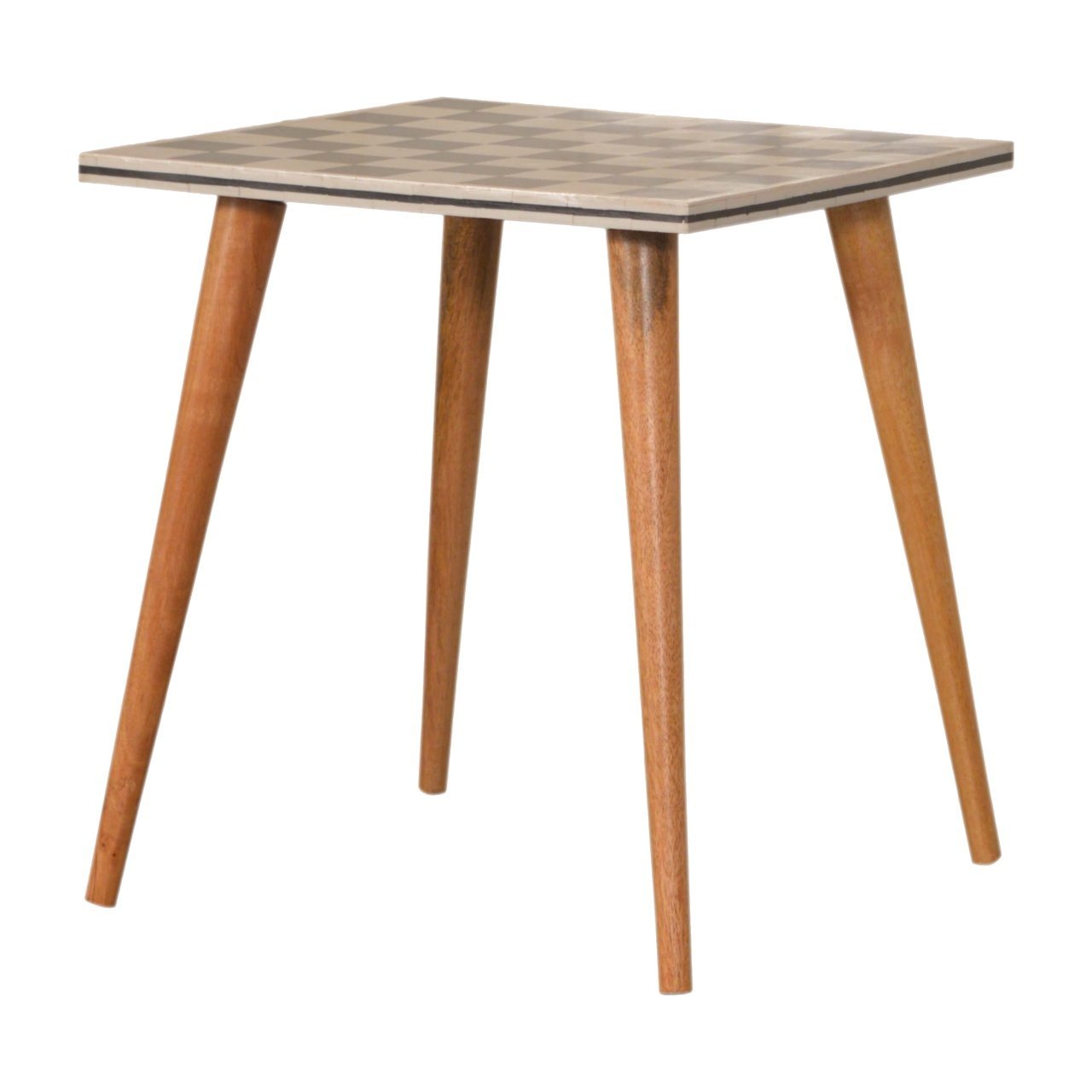 Stolik kawowy z litego drewna mango – dębowy, 42 cm - Image 2