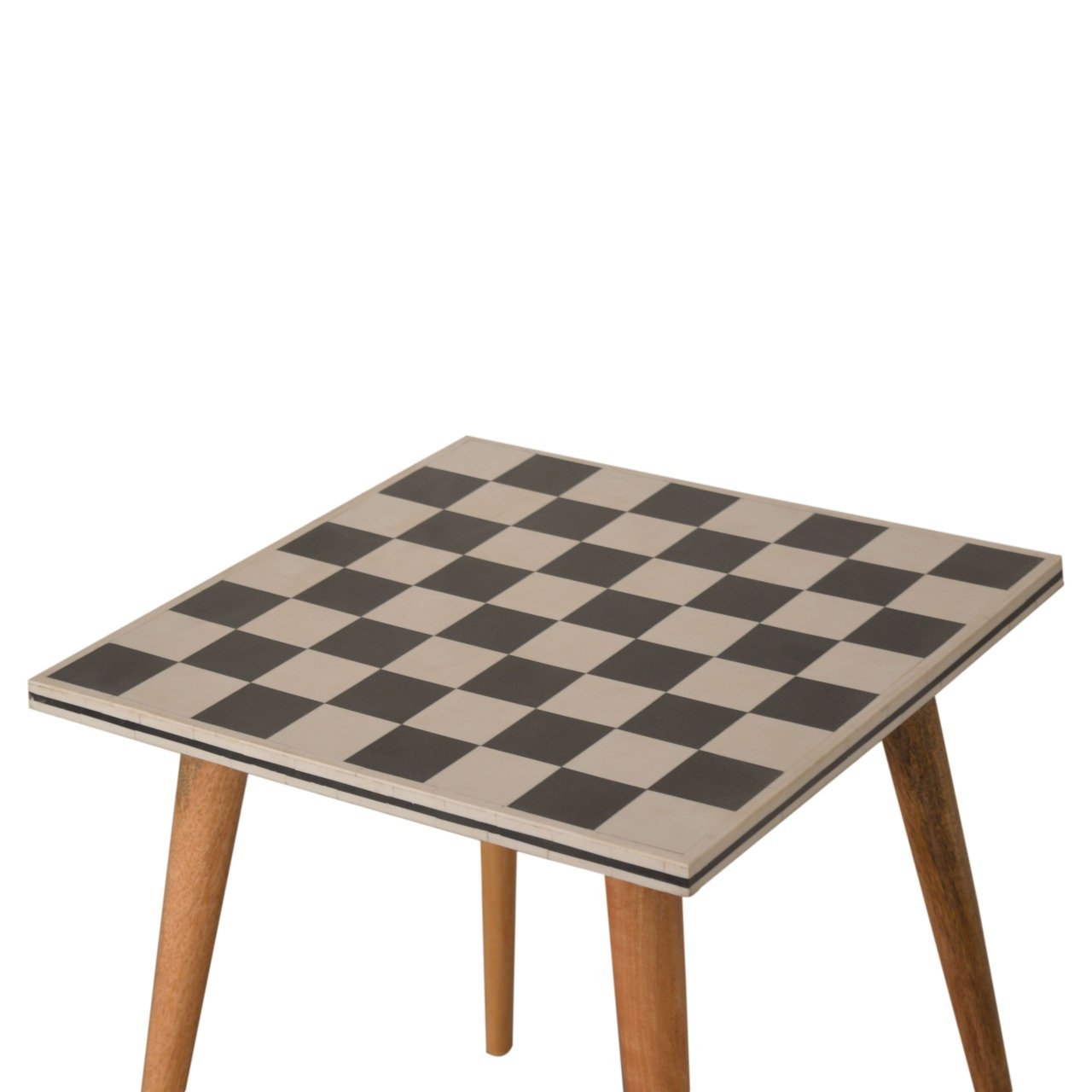 Stolik kawowy z litego drewna mango – dębowy, 42 cm - Image 3