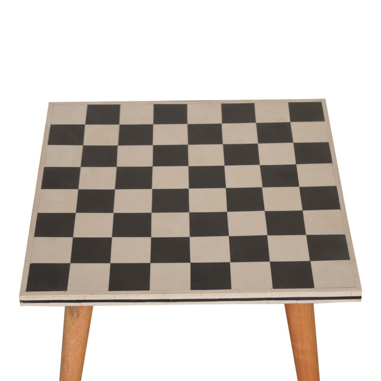 Stolik kawowy z litego drewna mango – dębowy, 42 cm - Image 4