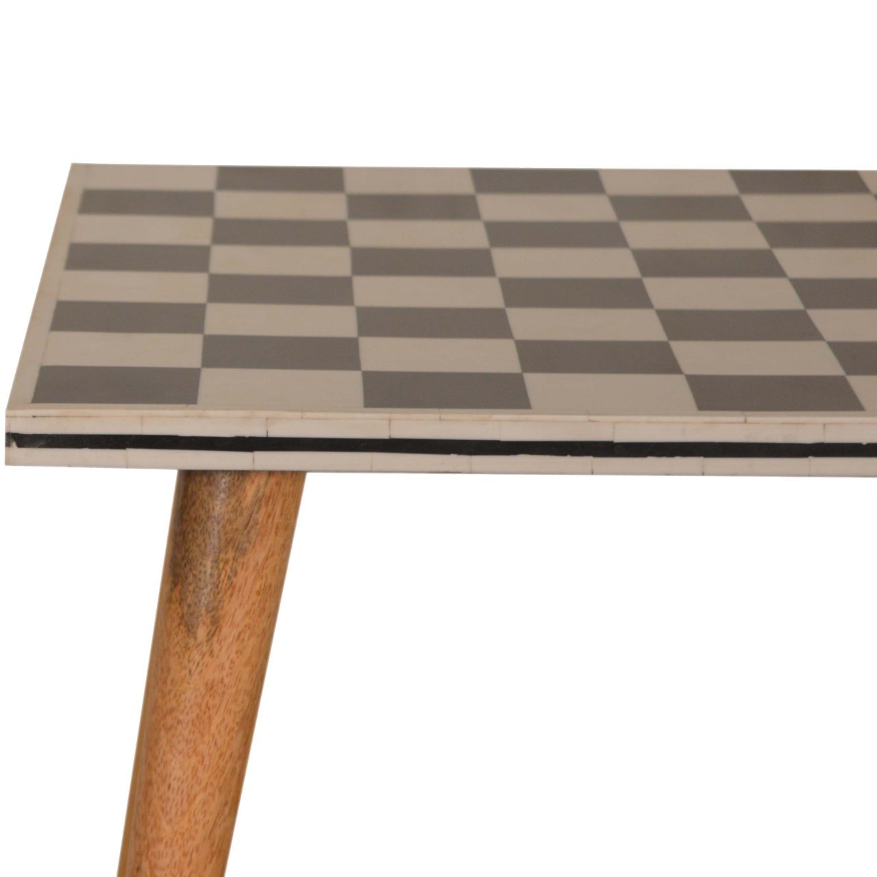 Stolik kawowy z litego drewna mango – dębowy, 42 cm - Image 5