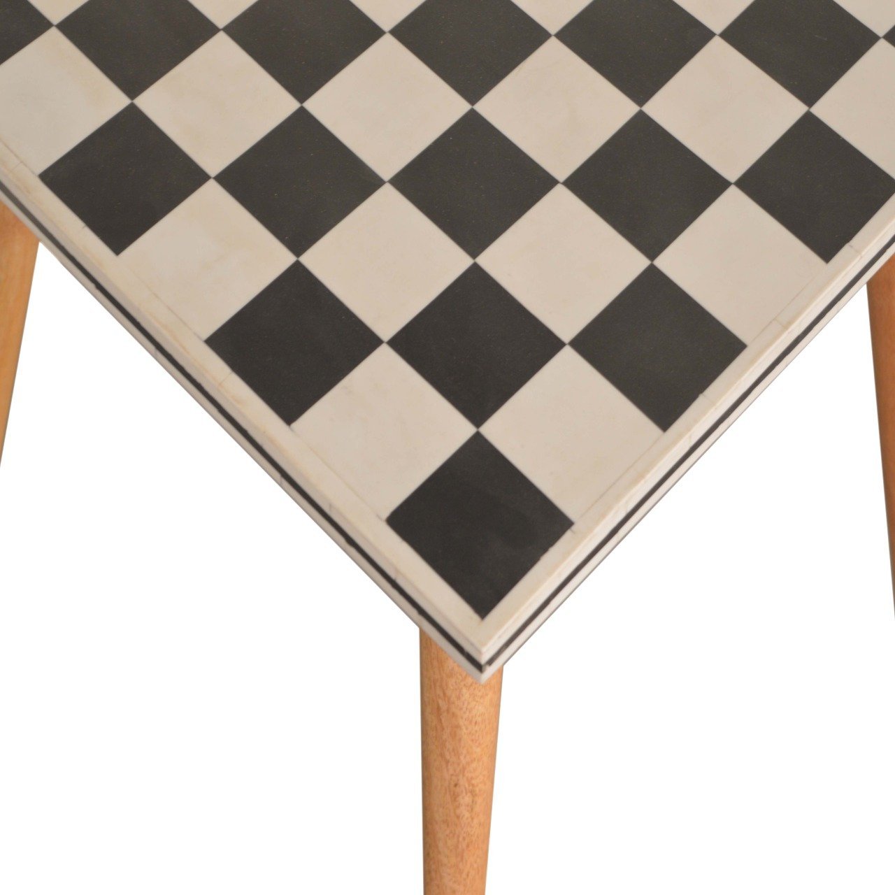 Stolik kawowy z litego drewna mango – dębowy, 42 cm - Image 6