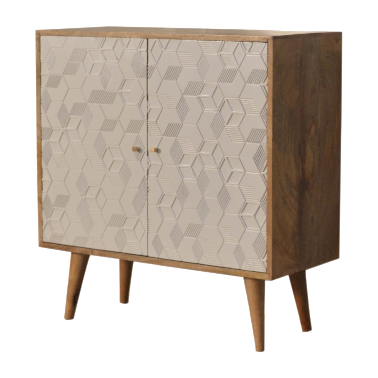 Szafka z litego drewna mango – jasna, 75 cm — model IN1526 - Image 2