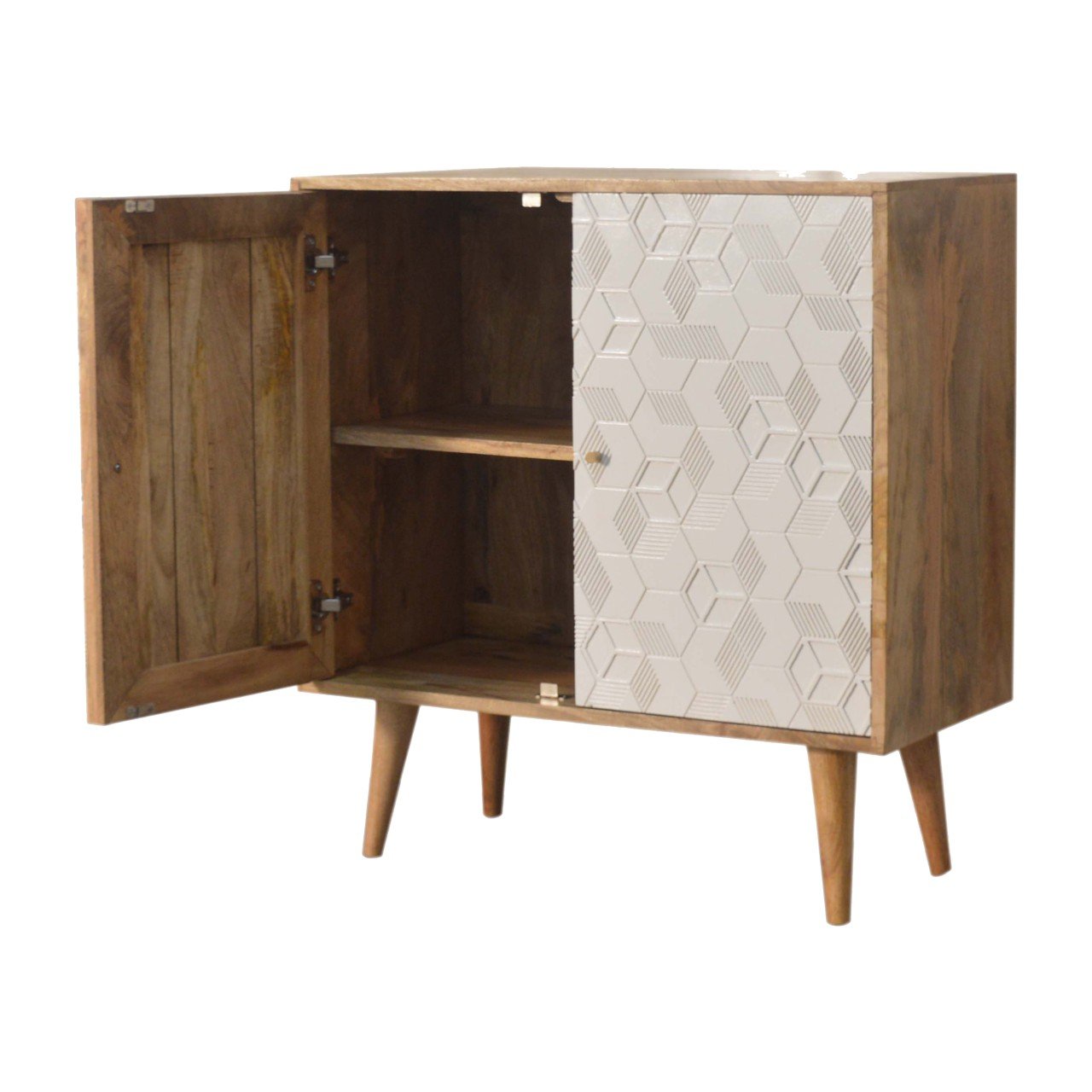 Szafka z litego drewna mango – jasna, 75 cm — model IN1526 - Image 5