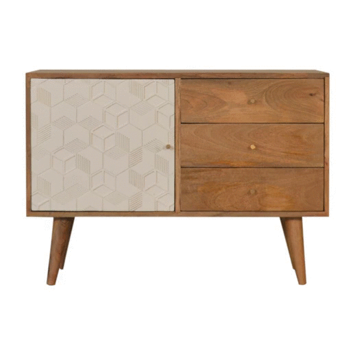 Komoda z litego drewna mango – jasna, 85 cm - Image 9