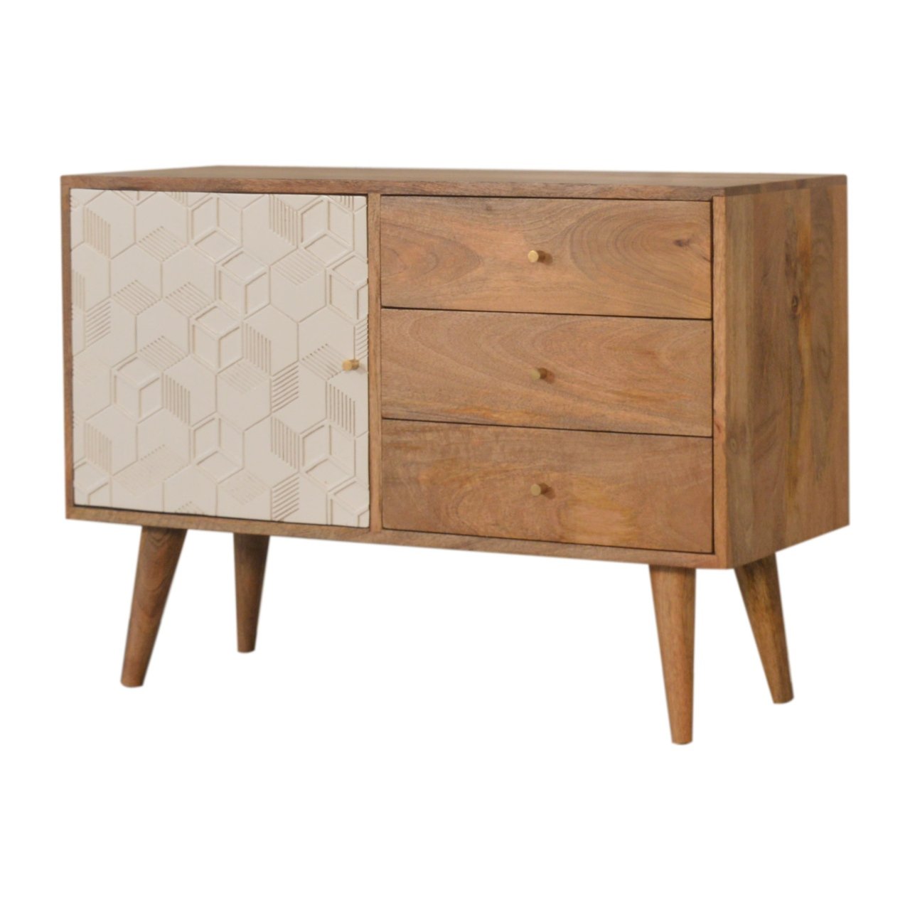 Komoda z litego drewna mango – jasna, 85 cm - Image 2