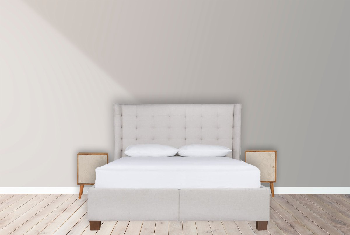 Szafka nocna z litego drewna mango – jasna, 40 cm — model IN1532 - Image 10