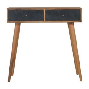 Stół z litego drewna mango – czarny, 80 cm