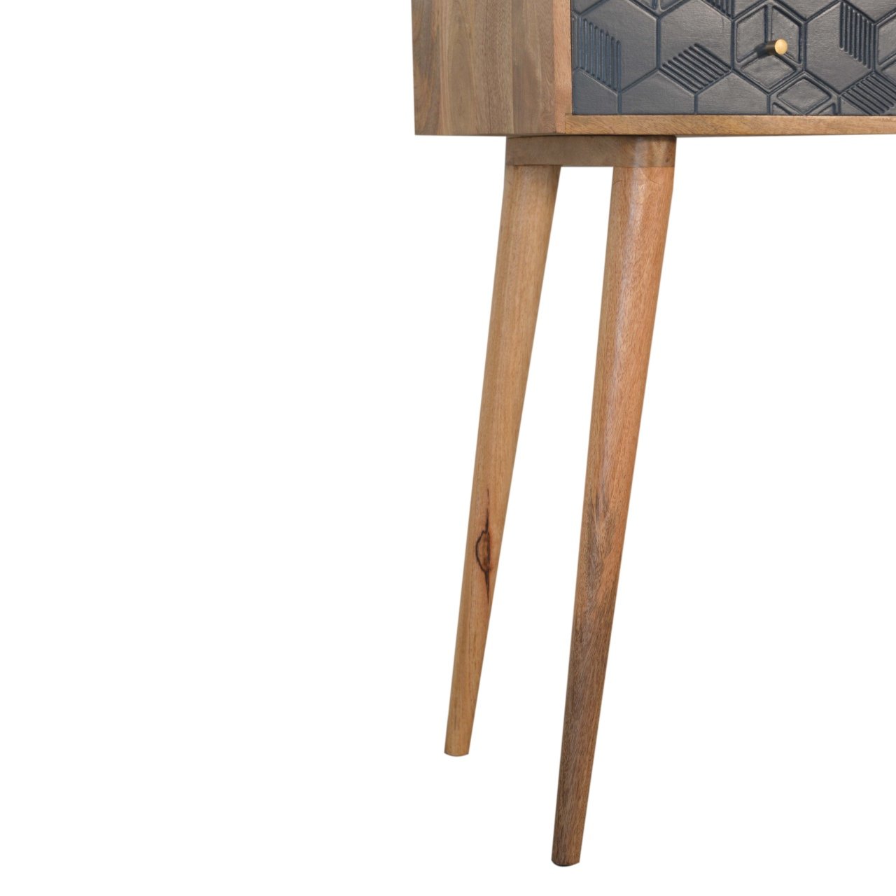 Stół z litego drewna mango – czarny, 80 cm - obrazek 7