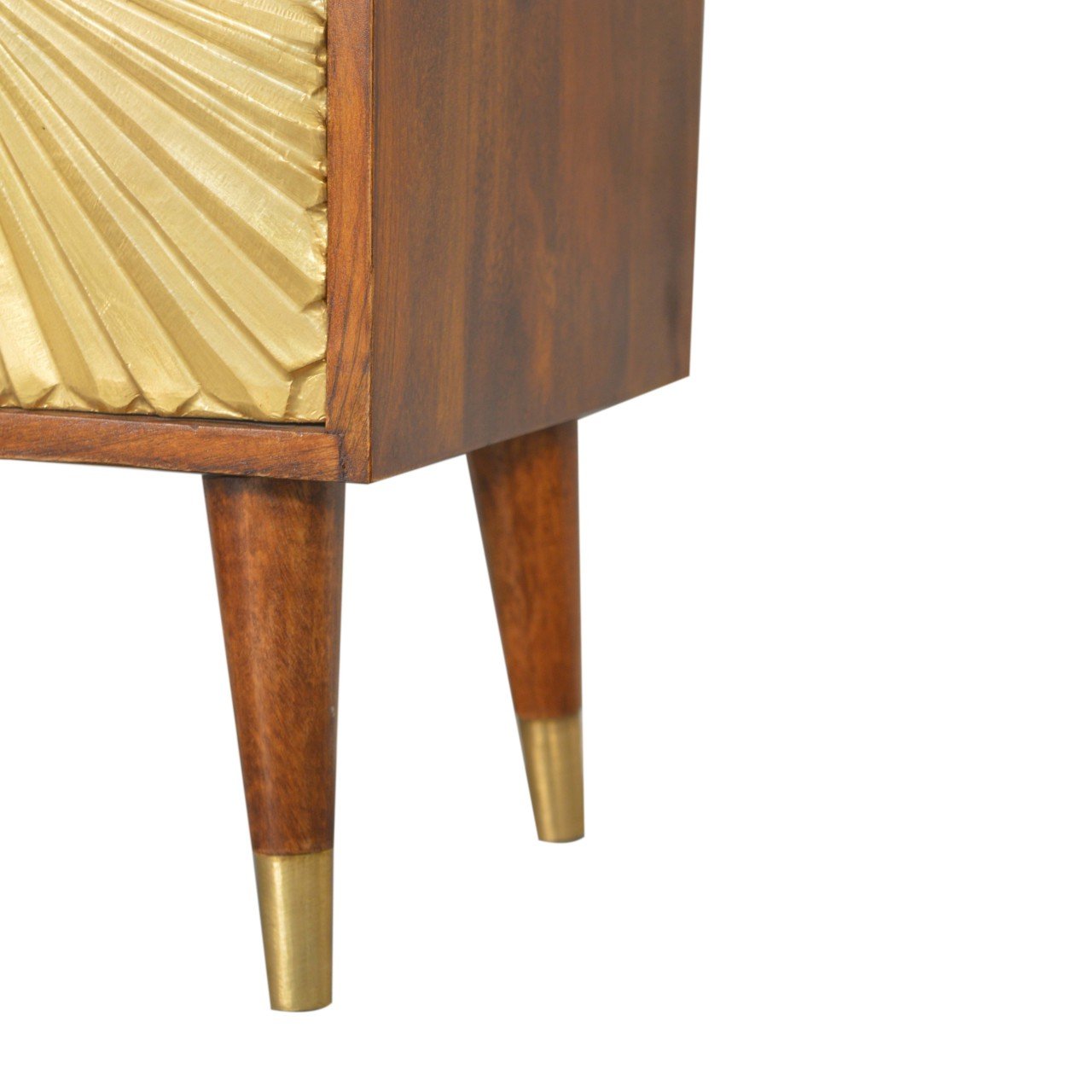 Szafka nocna z litego drewna mango – kasztanowa, 40 cm — model IN1537 - obrazek 6